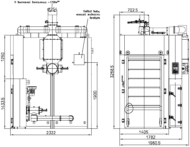 Кон 5 схема. Камера термодымовая КТД-50 чертеж. КТД-100 камера термодымовая универсальная. Схема коптильной камеры КТД 300. Чертеж коптильни КТД 100.