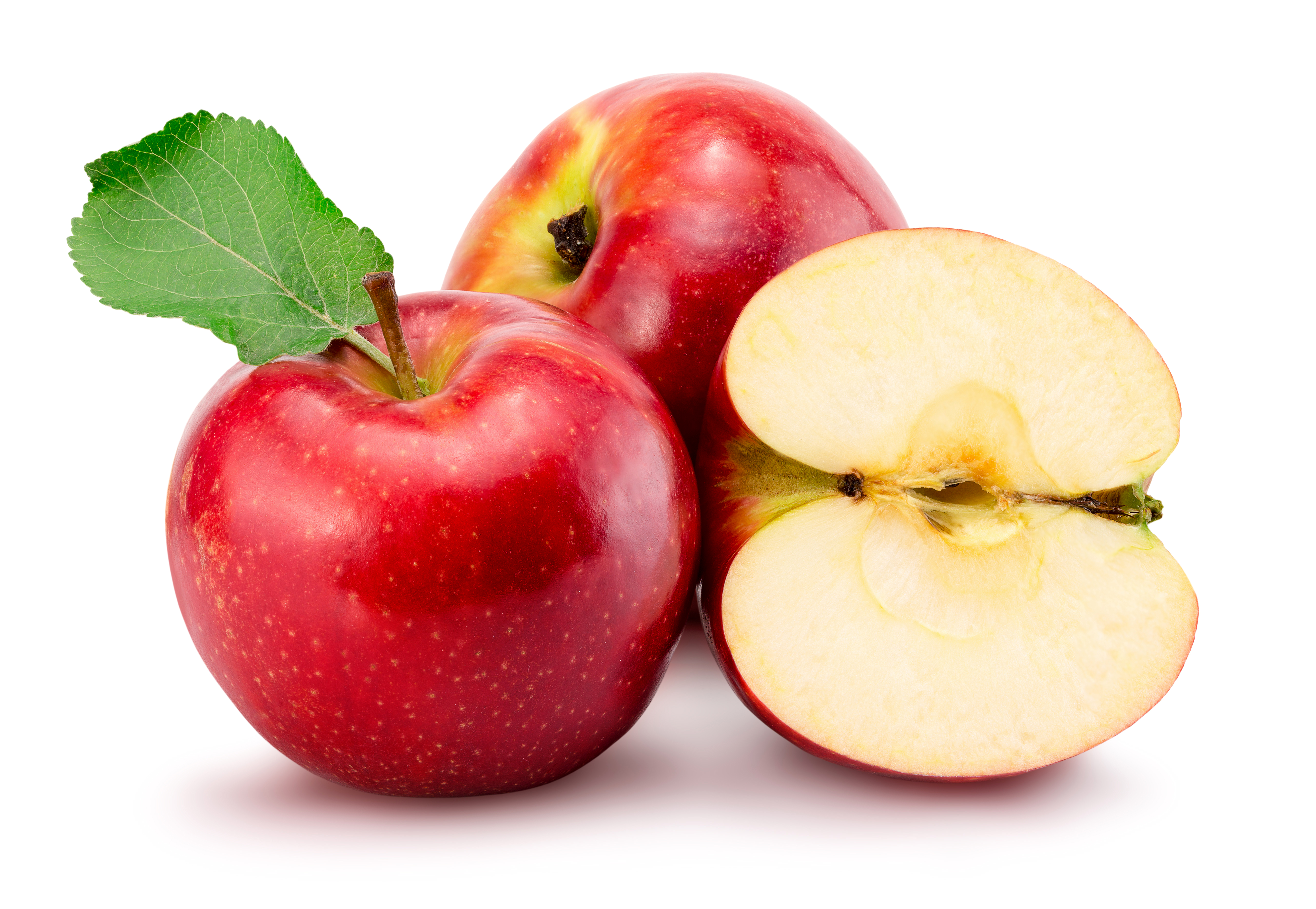 2018Food Berries and fruits and nuts Juicy red apples on a white background 126733