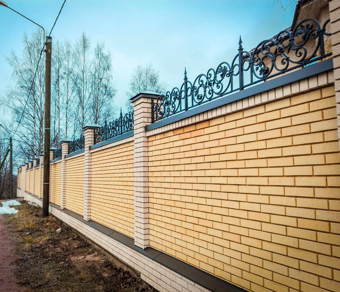  забор из кирпича для загородного дома фото: 100+ Идей .